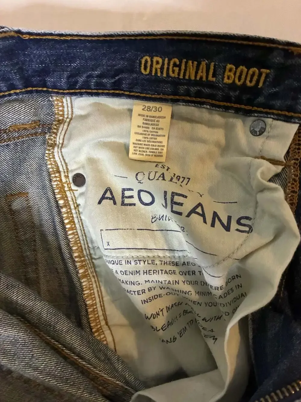 American Eagle Outfitters Original Boot Mens Blue Denim Jeans Size 28x30